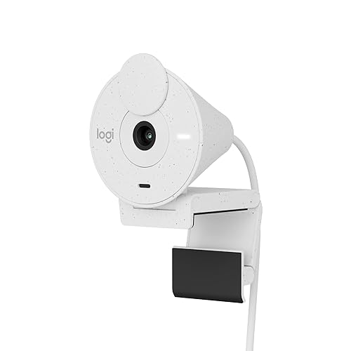 Logitech Brio 300 Full HD Webcam with Privacy Shutter, Noise Reduction Microphone, USB-C, Certified for Zoom, Microsoft Teams, Google Meet, Auto Light Correction - Off White Off-White Webcam