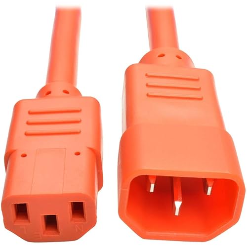 Tripp Lite P005-002-AOR 2' Heavy Duty Power Extension Cord, C14-C13, 15A, 14 AWG, Orange