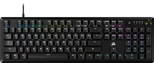 CORSAIR K70 CORE RGB Mechanical Gaming Keyboard - CORSAIR Red Linear Keyswitches - Sound Dampening - Media Control Dial - iCUE Compatible - QWERTY NA Layout - Black