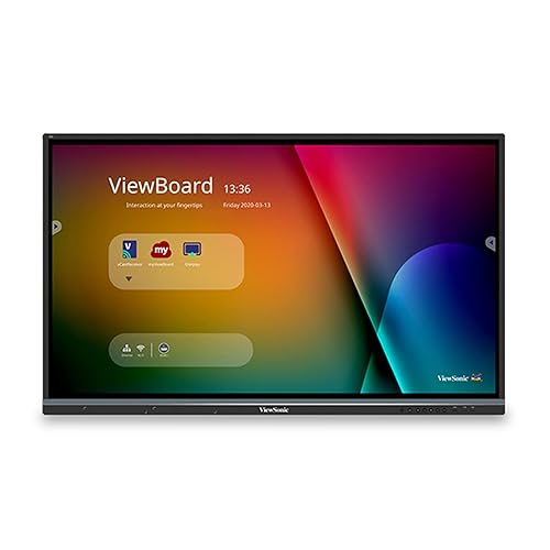 ViewSonic IFP7550 75 2160p 4K Interactive Display, 20-Point Touch, VGA, Display-Port, HDMI