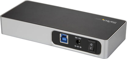 StarTech.com 7 Port USB C Hub with Fast Charge Port - USB-C to 5X USB-A 2X USB-C (USB 3.0 SuperSpeed 5Gbps) - Self Powered USB 3.1 Gen 1 Type-C Hub w/Power Adapter - Desktop/Laptop Hub (HB30C5A2CSC) 0.9"x2.6"x5.9" Black, Silver