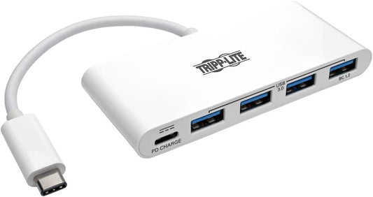 Tripp Lite 4-Port USB 3.1 Gen 1 USB-C to USB-A Portable Hub with x4 USB-A &amp; USB-C Charging Port 5 Gbps (U460-004-4A-C)