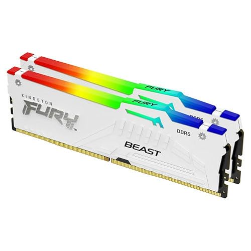 Kingston Fury Beast White RGB Expo 64GB 6000MT/s DDR5 CL30 DIMM Desktop Gaming Memory Kit of 2 - KF560C30BWEAK2-64