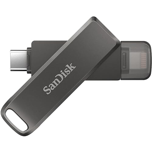 SanDisk 64GB iXpand Flash Drive Luxe for iPhone and USB Type-C Devices - SDIX70N-064G-GN6NN, Black