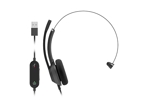 Cisco Headset 321 USB, Wired Single On-Ear Headphones, Webex Controller with USB-A, Carbon Black (HS-W-321-C-USB)