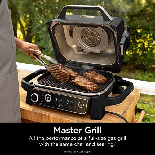Ninja Woodfire 7-in-1 Outdoor Grill, Master Grill, BBQ Smoker, & Outdoor Air Fryer with Woodfire Technology, Ninja Woodfire Pellets, and Premium Grill Cover, OG701LWC , Black