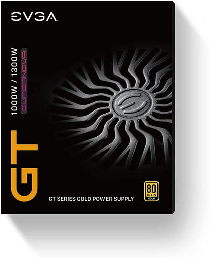 EVGA SuperNOVA 1000 GT, 80 Plus Gold 1000W, Fully Modular, Eco Mode with FDB Fan, 10 Year Warranty, Includes Power ON Self Tester, Compact 150mm Size, Power Supply 220-GT-1000-X1 1000W GT Power Supply