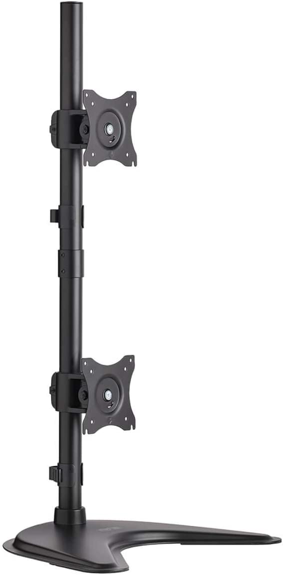 Tripp Lite Dual Monitor Mount Stand/Clamp, Vertical, Swivel &amp; Tilt, 15-27 Inch, Flat Screen Display, Desktop Mount, Black (DDR1527SDC) Dual 15-27"