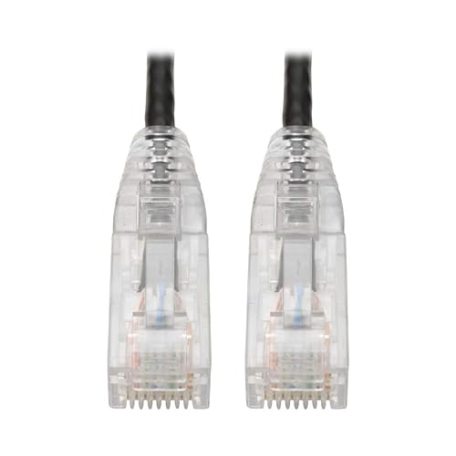 Tripp Lite Cat6 Gigabit Patch Cable Snagless UTP RJ45 Molded Slim Black 7' (N201-S07-BK) Black 7 ft.