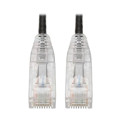 Tripp Lite Cat6 Gigabit Patch Cable Snagless UTP RJ45 Molded Slim Black 7' (N201-S07-BK) Black 7 ft.