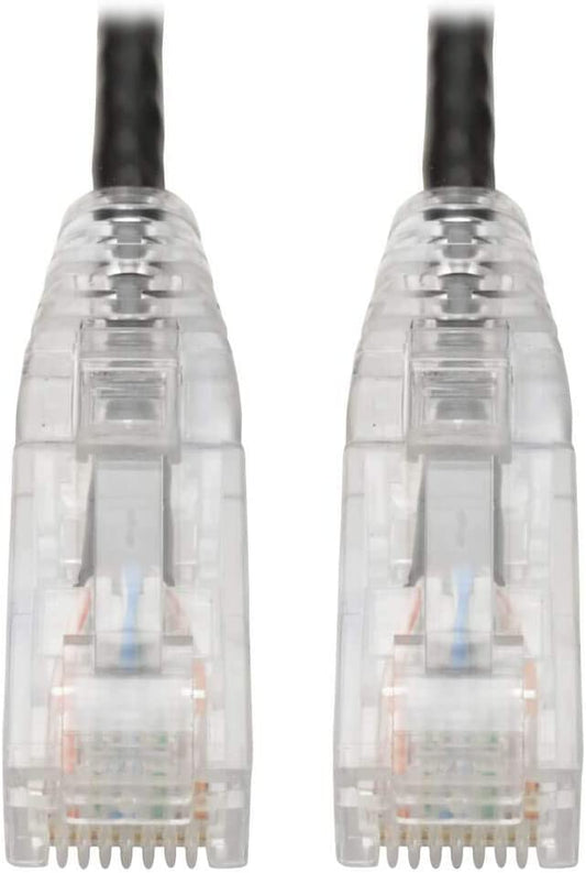 Tripp Lite Cat6 Gigabit Patch Cable, RJ45 M/M, Gigabit, Snagless, Molded, Slim, Black, 1 ft. (N201-S01-BK) Black 1 ft.