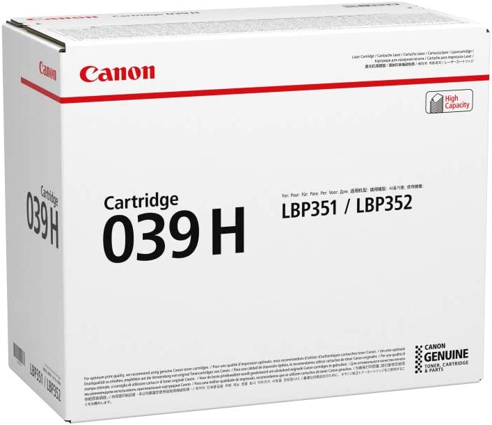 Canon CNMCRTDG039H CRG-039H High Yield Black Toner Cartridge for LBP351/352