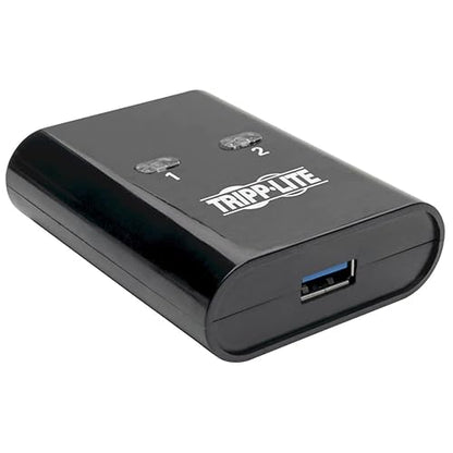 Tripp Lite 2 Port USB Switch, USB 3.0 Peripheral Switch, SuperSpeed 5 Gbps, Black, 3 Year Warranty (U359-002)