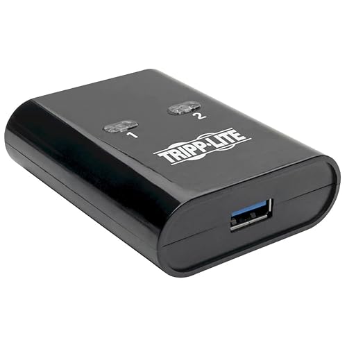 Tripp Lite 2 Port USB Switch, USB 3.0 Peripheral Switch, SuperSpeed 5 Gbps, Black, 3 Year Warranty (U359-002)