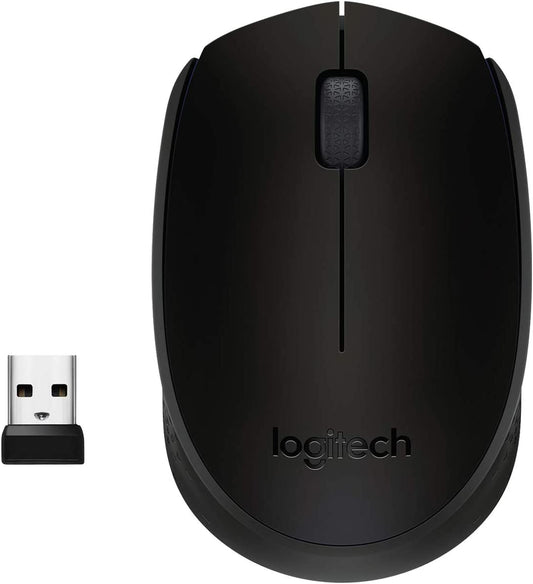 Logitech M170 Wireless Mouse, 2.4 GHz with USB Mini Receiver, Optical Tracking, 12-Months Battery Life, Ambidextrous PC/Mac/Laptop - Black
