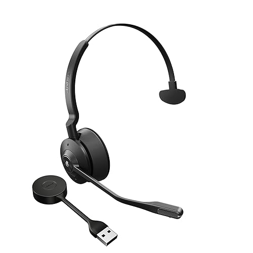 Jabra Engage 55 SE (Second Edition) Single-Ear Wireless Headset w/Link 400 USB-A DECT Adapter – Noise-Cancelling Mic, Extensive Range – MS Teams Certified, Works with All Other Platforms, Black