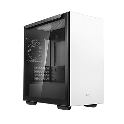 DeepCool MACUBE 110 WH Micro ATX Case with Full-Size Magnetic Tempered Glass Removable HDD Cage and Built-in Graphics Card Holder - White