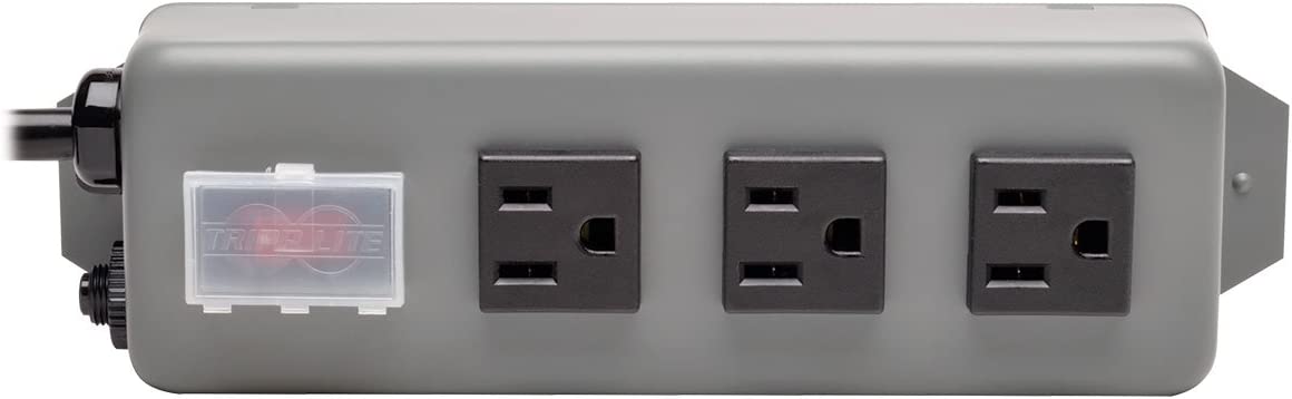 Tripp Lite Waber 3 Outlet Industrial Power Strip, 9' Cord, Metal (3SP9) Black 3 Outlet, 9ft Cord Power Strip