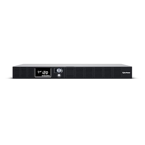 CyberPower OR1000LCDRM1U Smart App LCD UPS System, 1000VA/600W, 6 Outlets, AVR, 1U Rackmount 1000VA UPS System