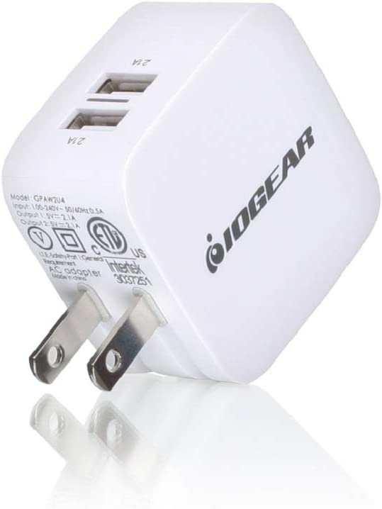 IOGEAR GearPower 2-Port USB Wall Charger - Rapid-Charge - Smartphones iPhone  Android  Tablets - Charge 2 Devices At Once - GPAW2U4 GearPower 2-Port 4.2A USB Wall Charger