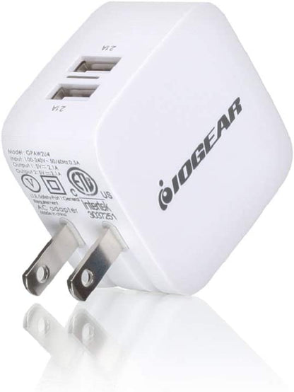 IOGEAR GearPower 2-Port USB Wall Charger - Rapid-Charge - Smartphones iPhone  Android  Tablets - Charge 2 Devices At Once - GPAW2U4 GearPower 2-Port 4.2A USB Wall Charger