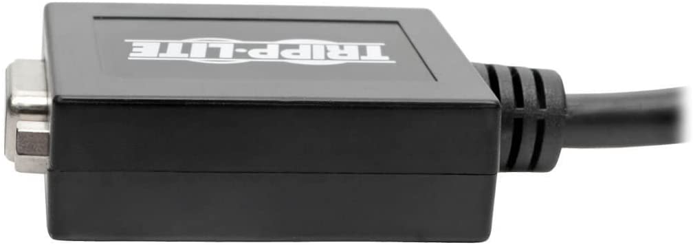 Tripp Lite HDMI to VGA Adapter, 3.5mm Audio Port, 1080p Video, Built-In 6” HDMI cable, for use with Computers, Laptops, Chromebooks, Raspberry Pi Projectors &amp; More (P131-06N), Black HDMI to VGA + Audio