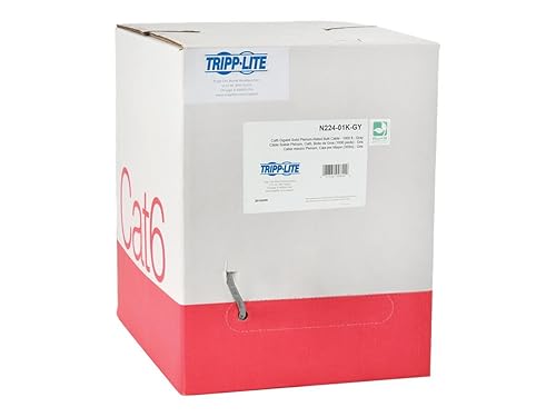 Tripp Lite Cat6 Gigabit Bulk Solid Plenum-Rated Cable Gray, 1000-ft.(N224-01K-GY)