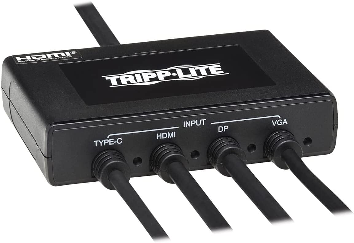 Tripp Lite Presentation Adapter 4-Port 4K60Hz HDMI DP USB C &amp; VGA to HDMI (B321-4X1-HDVC)