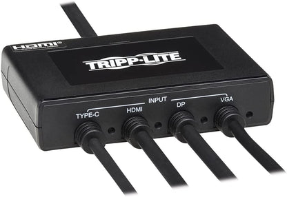 Tripp Lite Presentation Adapter 4-Port 4K60Hz HDMI DP USB C &amp; VGA to HDMI (B321-4X1-HDVC)