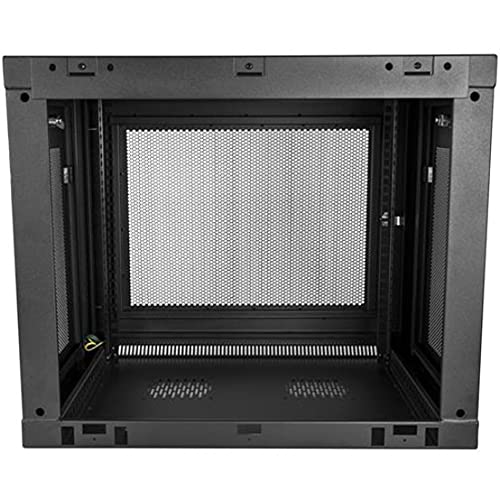 StarTech.com 2-Post 9U Wall Mount Network Cabinet w/ 1U Shelf, 19 Wall-Mounted Server Rack for IT / Data Computer Equipment Depth (6 to 15) Cabinet