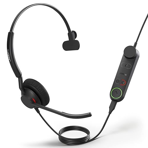 Jabra Engage 50 II Wired Mono Headset with Link Call Control - Noise-Cancelling 3-Mic Technology and USB-C Cable - Works with All Leading Unified Communications Platforms Such as Zoom & Unify - Black Mono w/ Link UC (USB-C)