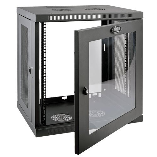 Tripp Lite 12U Wall Mount Rack Enclosure Server Cabinet with Acrylic Glass Window, 16.5 Deep, Switch-Depth, Black