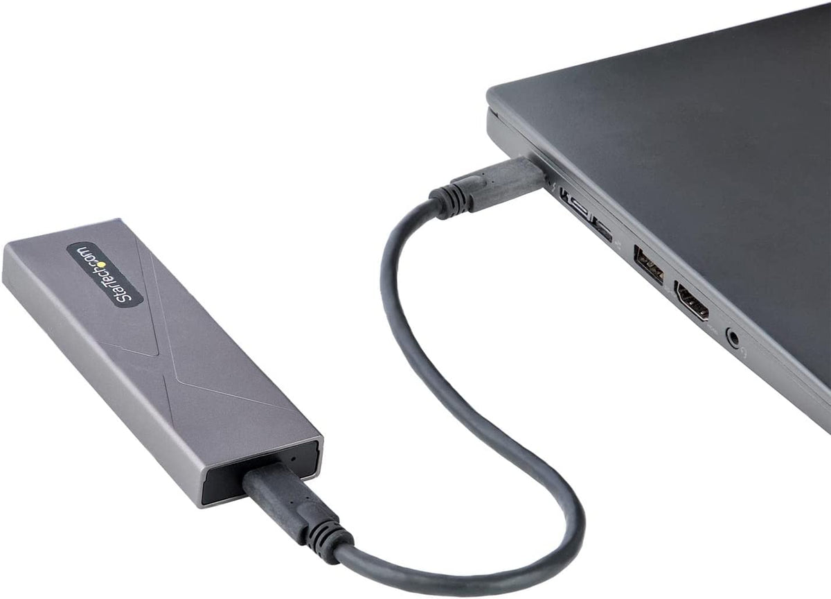 StarTech.com USB-C 10Gbps to M.2 NVMe or M.2 SATA SSD Enclosure - Tool-free External M.2 PCIe/SATA NGFF SSD Aluminum Case - USB Type-C&amp;A Host Cables - Supports 2230/2242/2260/2280 (M2-USB-C-NVME-SATA)