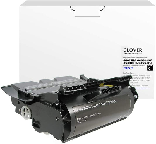Clover imaging group Clover Remanufactured Toner Cartridge Replacement for Lexmark T640/T642/T644/X642/X644/X646 | Black | High Yield Black 21,000