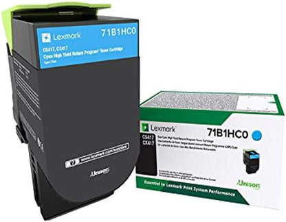 Lexmark 71B1HC0 CS317dn CX317dn CS417dn CX417de CS517de CX517de Cyan Return Program Cartridge Toner