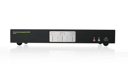 IOGEAR 2-Port 4K Dual View DisplayPort KVMP Switch with USB 3.0 Hub and Audio - 2 Computer(s) - 4096 x 2160-1 x Network (RJ-45) - 6 x USB - Desktop - 6 x DisplayPort - TAA Compliant