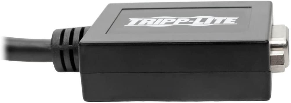 Tripp Lite HDMI to VGA Adapter, 3.5mm Audio Port, 1080p Video, Built-In 6” HDMI cable, for use with Computers, Laptops, Chromebooks, Raspberry Pi Projectors &amp; More (P131-06N), Black HDMI to VGA + Audio