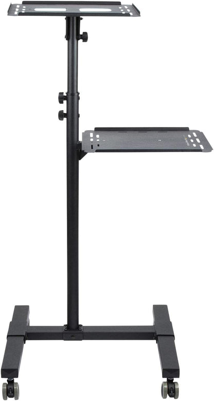 StarTech.com Mobile Projector and Laptop Stand/Cart - Heavy Duty Portable Projector Stand (2 Shelves, hold 22lb/10kg each) - Height Adjustable Rolling Presentation Cart w/Lockable Wheels (ADJPROJCART)