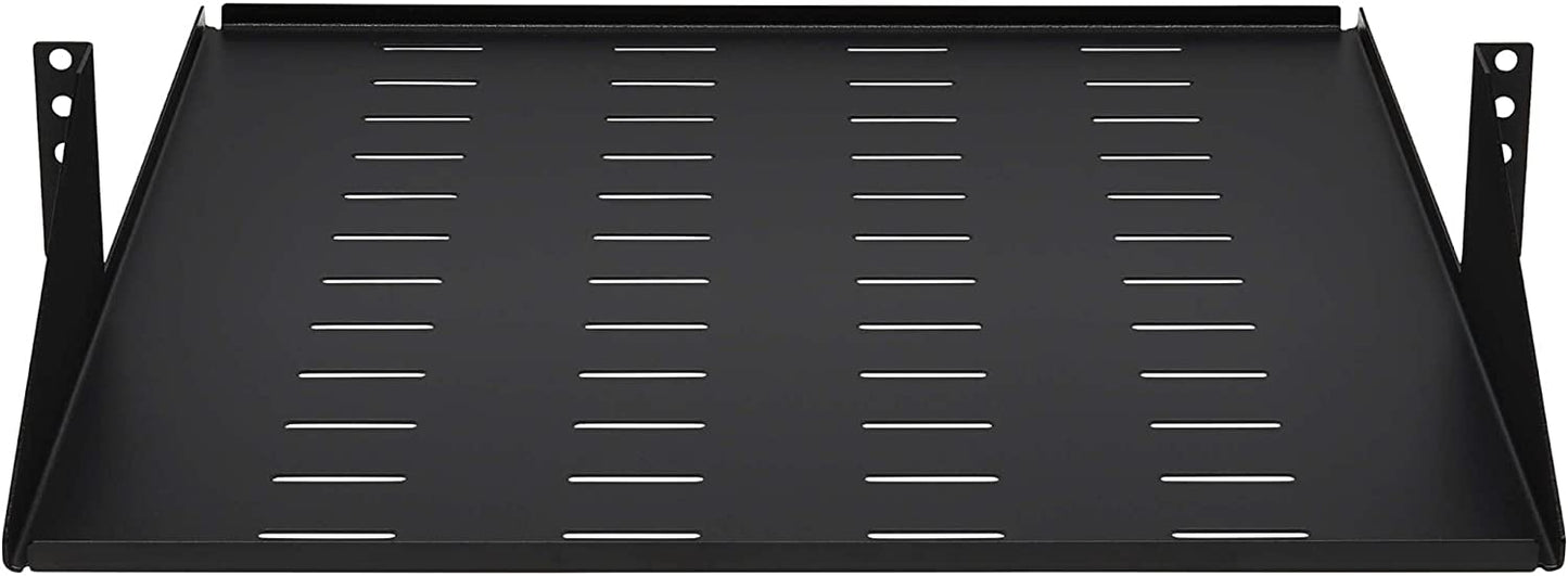 Tripp Lite 2U Center-Mounted Server Rack Enclosure Shelf, Vented Airflow Design, Mount Hardware Included, 21.5 inch Depth, 100 lbs / 45 kg Capacity, 5-Year Warranty (SRSHELF2PCENTER) 21.5" 2U Center-Mounted