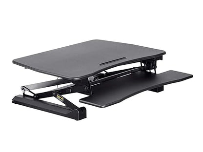 Monoprice Electric Sit-Stand Riser Desk Converter - Height Adjustable 5.9"-18.9", Black - Workstream Collection