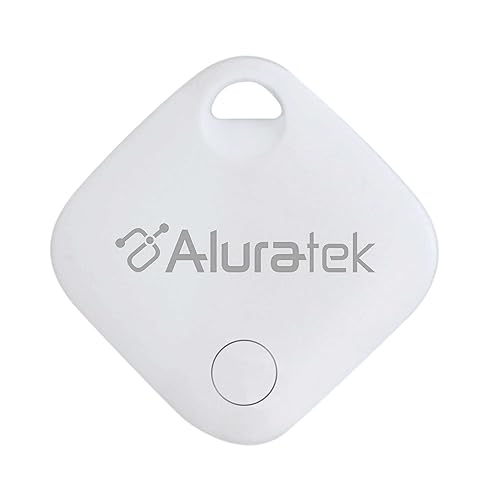 Aluratek Bluetooth Smart Home Accessory Track Tag Tracker, Compatible with Apple Find My (iOS), Attachment Locator for Lost Keys, Bag, Wallet, Luggage, Pets, Glasses, 2023 Version