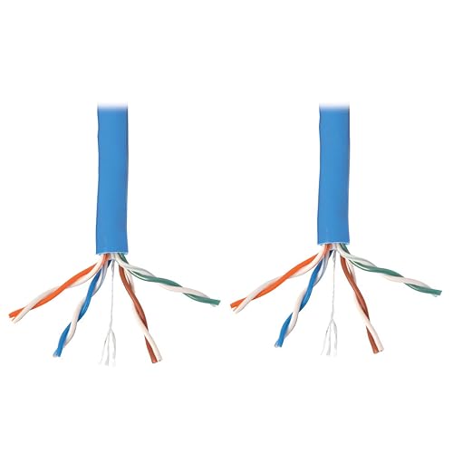 Tripp Lite Cat6 Bulk Solid-Core Cable, Plenum-Rated PVC (CMP), Gigabit, Blue, 1000' (N224-01K-BL)