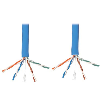 Tripp Lite Cat6 Bulk Solid-Core Cable, Plenum-Rated PVC (CMP), Gigabit, Blue, 1000' (N224-01K-BL)