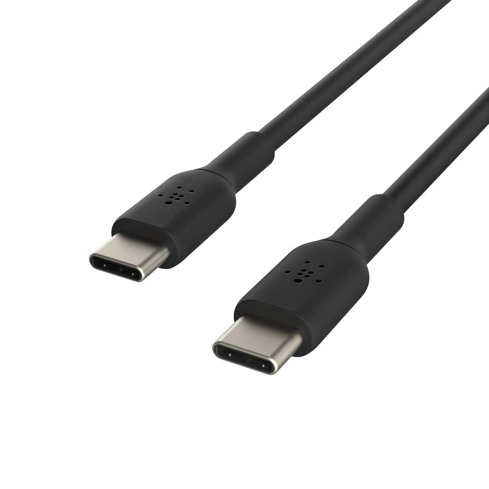 Belkin USB-C to USB-C Cable (USB-C Fast Charge Cable for S20, S10, Note10, Note9, Pixel 4, Pixel 3, iPad Pro, more) USB Type-C Cable (3.3ft/1m, black) Cable 3.3 feet Black