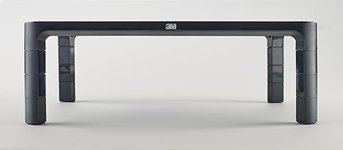 3M Adjustable Monitor Stand Riser, Holds Up to 20lbs, 13.6" Between Legs, Adjust Height from 1.7" to 5.5" MS85B
