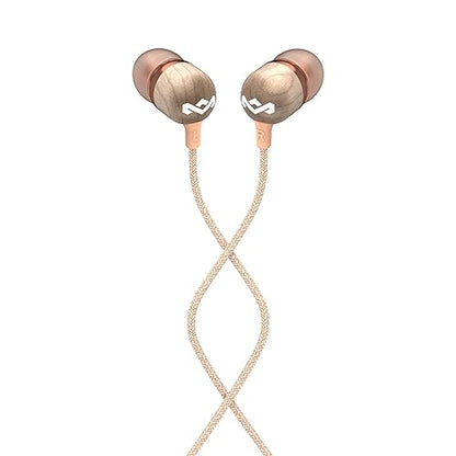 House of Marley | Smile Jamaica Wired in-Ear Headphones - in-line Microphone with 1-Button Remote | Noise Isolating | Durable | Tangle Free Cable | Copper