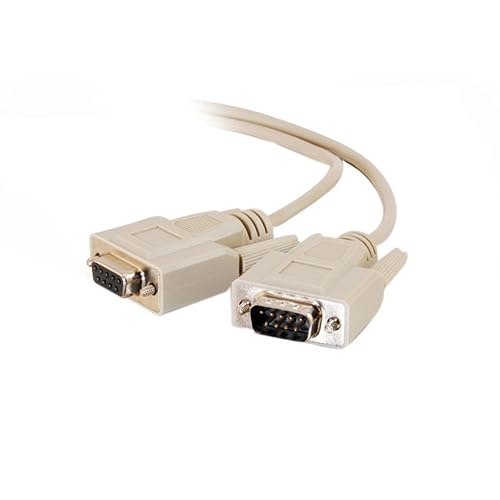 C2G 17612 DB9 M/F Serial RS232 Extension Cable, Beige (100 Feet, 30.48 Meters)
