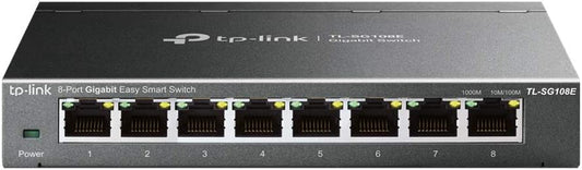 TP-Link 8 Port Gigabit Switch | Easy Smart Managed | Plug &amp; Play | Limited Lifetime Protection | Desktop/Wall-Mount | Sturdy Metal w/ Shielded Ports | Support QoS, Vlan, IGMP and LAG (TL-SG108E) 8 Port w/ Enhanced Features