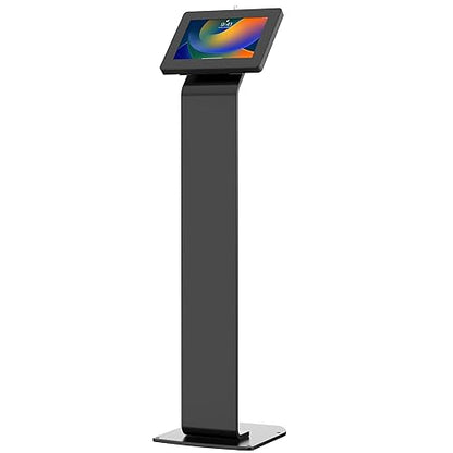 Premium Kiosk Floor Stand - CTA Locking Floor Stand Kiosk - IPad 10th Gen 10.9-Inch - IPad 7/8/9 Gen 10.2-Inch - IPad Pro 11 - IPad 5/6 Gen - Surface Go - Galaxy Tab S5E & More - Black (PAD-PARAF) Single Enclosure Medium Size Tablets Black