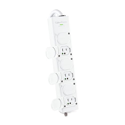CyberPower MPV615S Medical Grade Surge Protector, 100-125V/15A, 1560 Joules, 6 Outlets, 15 Foot Power Cord, White 120-125V/15A